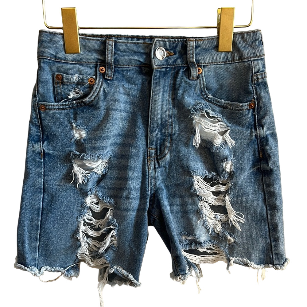 Aeropostale Blue Distressed Jean Shorts